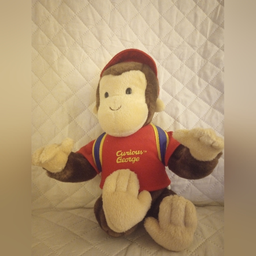 Curious George with Backpack Stuffed Animal 11"